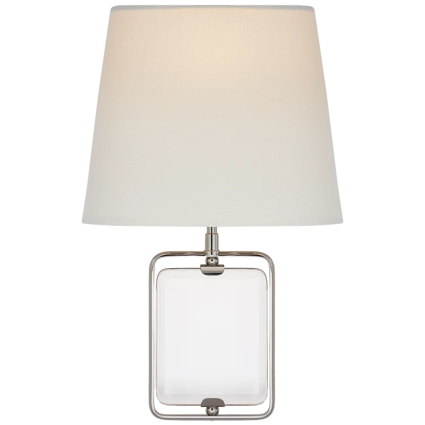 Henri Framed Jewel Sconce with Linen Shade