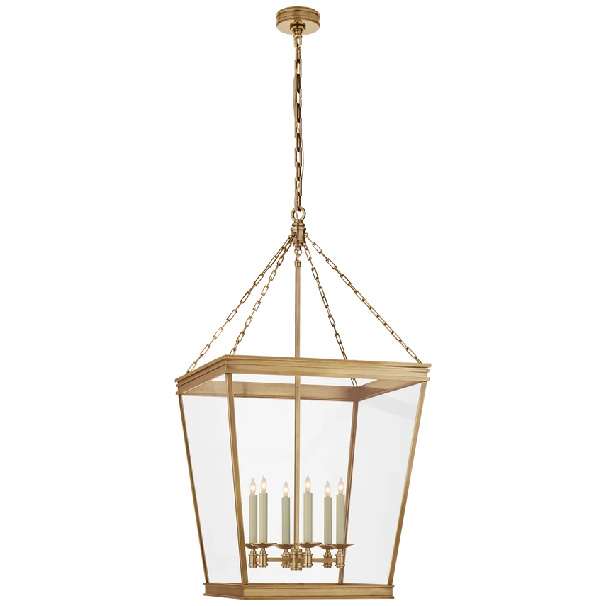 Launceton Large Square Lantern with Clear Glass