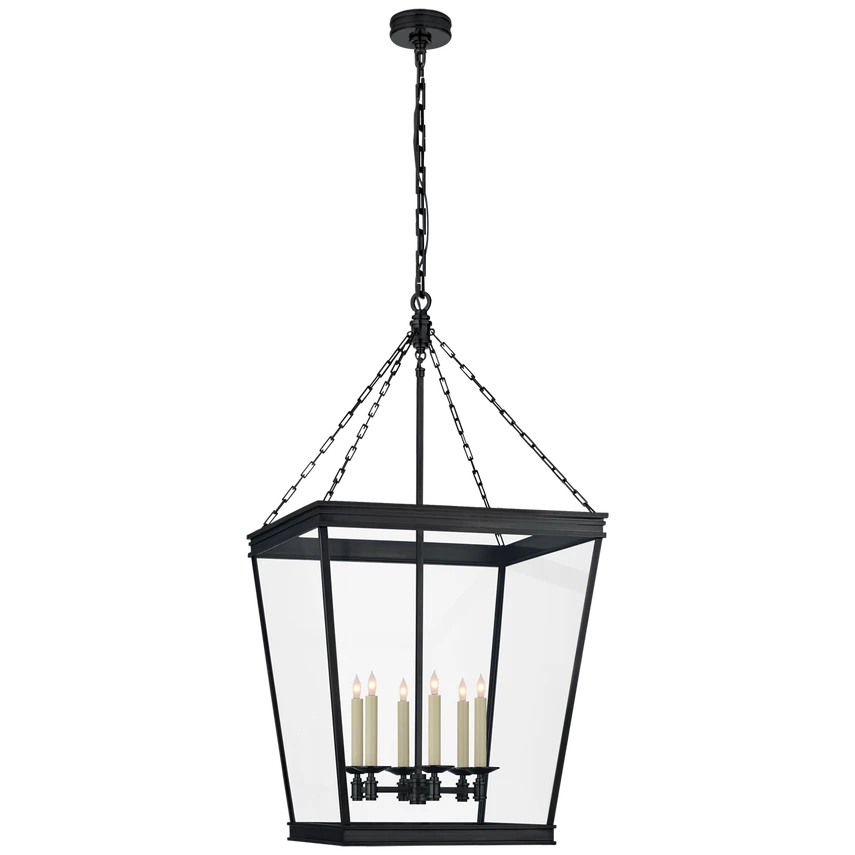 Launceton Large Square Lantern with Clear Glass
