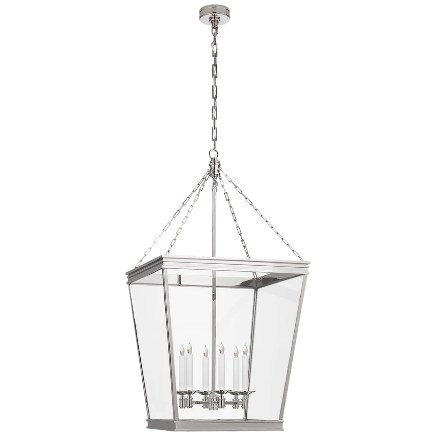 Launceton Large Square Lantern with Clear Glass