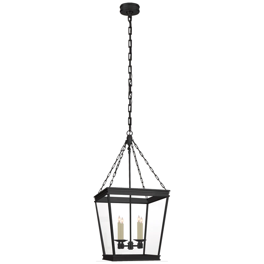 Launceton Medium Square Lantern with Clear Glass