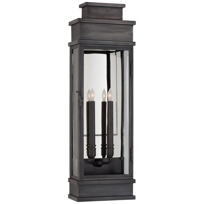 Linear Large Wall Lantern with Clear Glass