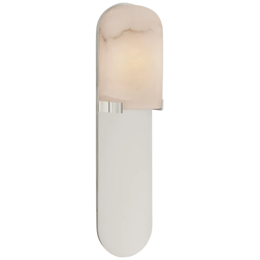 Melange Medium Elongated Pill Sconce in Alabaster
