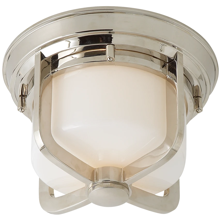 Milton Short Flush Mount with White Glass