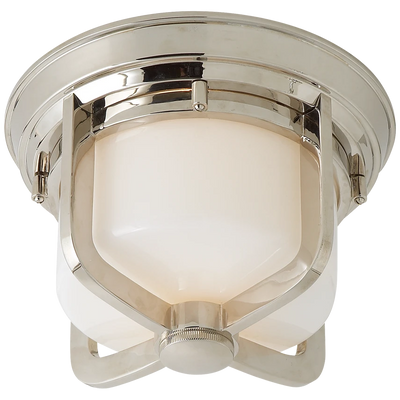 Milton Short Flush Mount with White Glass