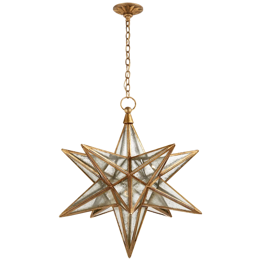 Moravian Large Star Lantern with Antique Mirror