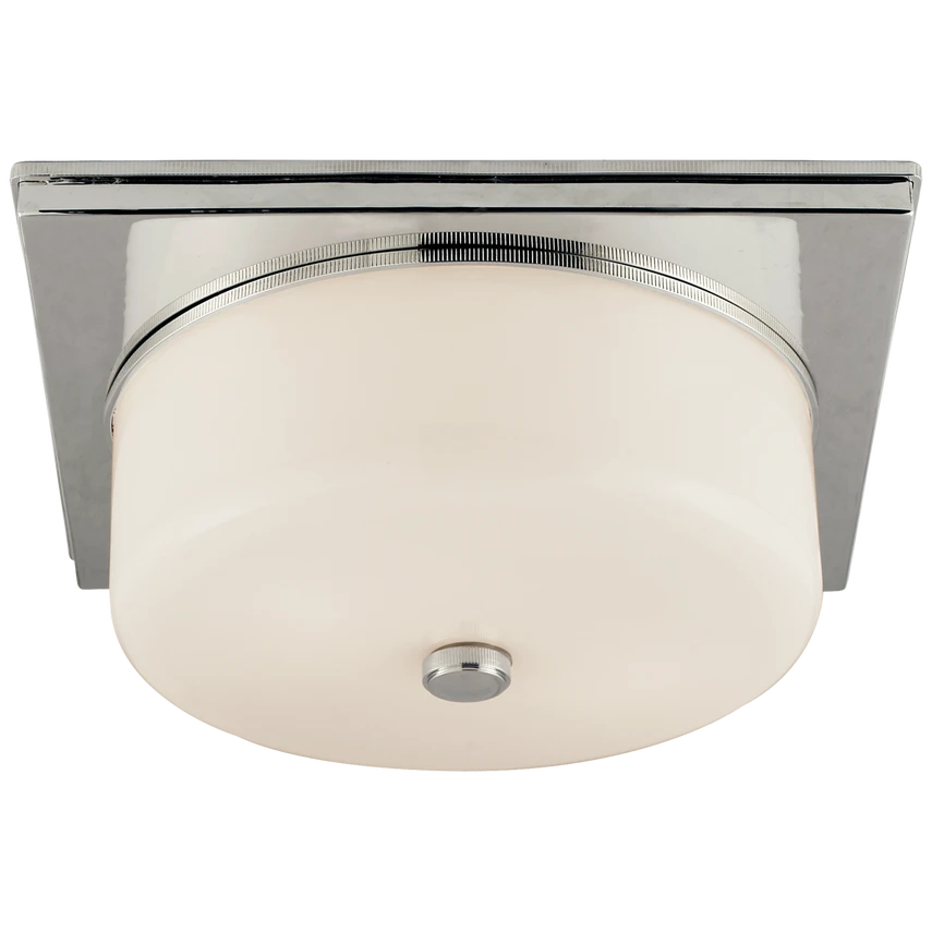Newhouse Circular Flush Mount with White Glass