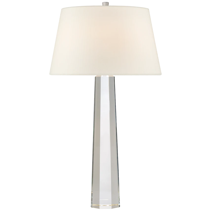 Octagonal Spire Large Table Lamp in Crystal with Shades