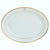 Oval Platter in Light Blue and Gold Ultra-White with Signature Gold Monogram