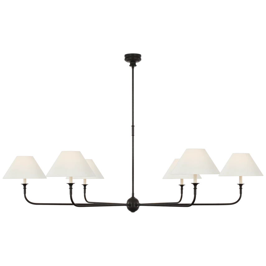 Piaf Oversized Chandelier with Linen Shades