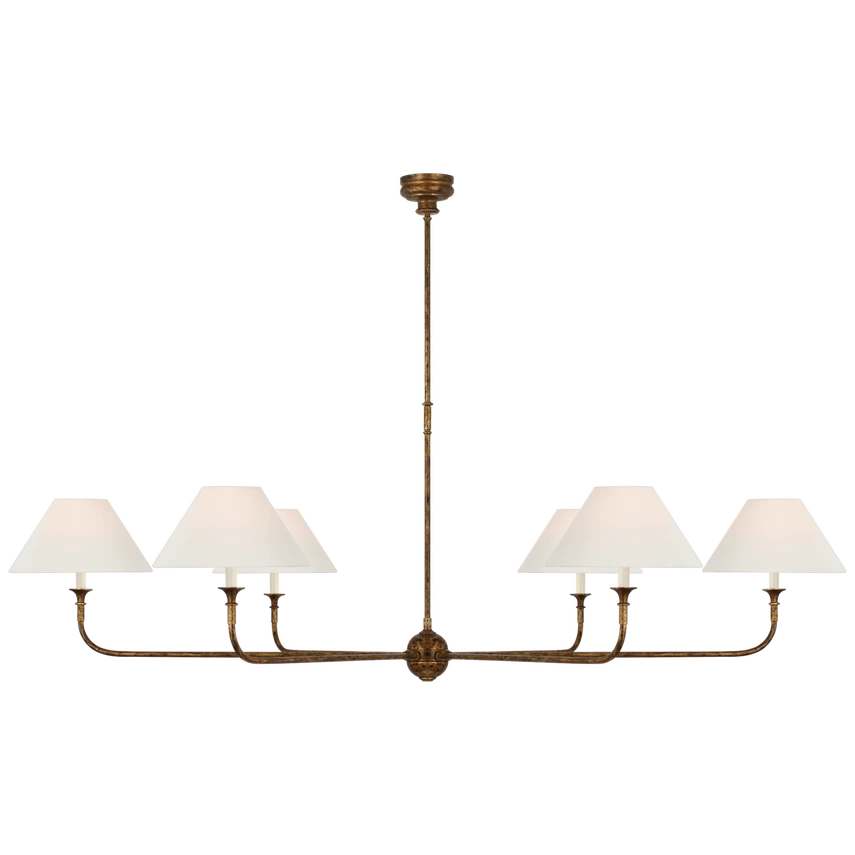 Piaf Oversized Chandelier with Linen Shades