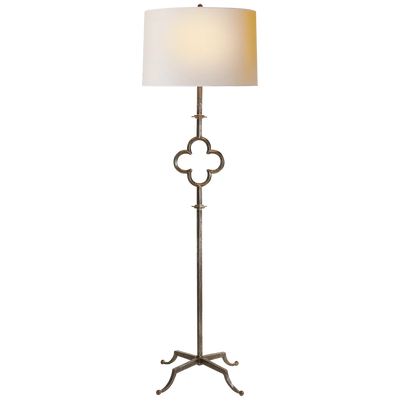 Quatrefoil Floor Lamp with Linen Shade
