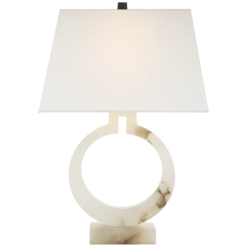 Ring Form Large Table Lamp with Linen Shade