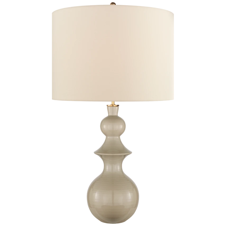 Saxon Large Table Lamp with Cream Linen Shade