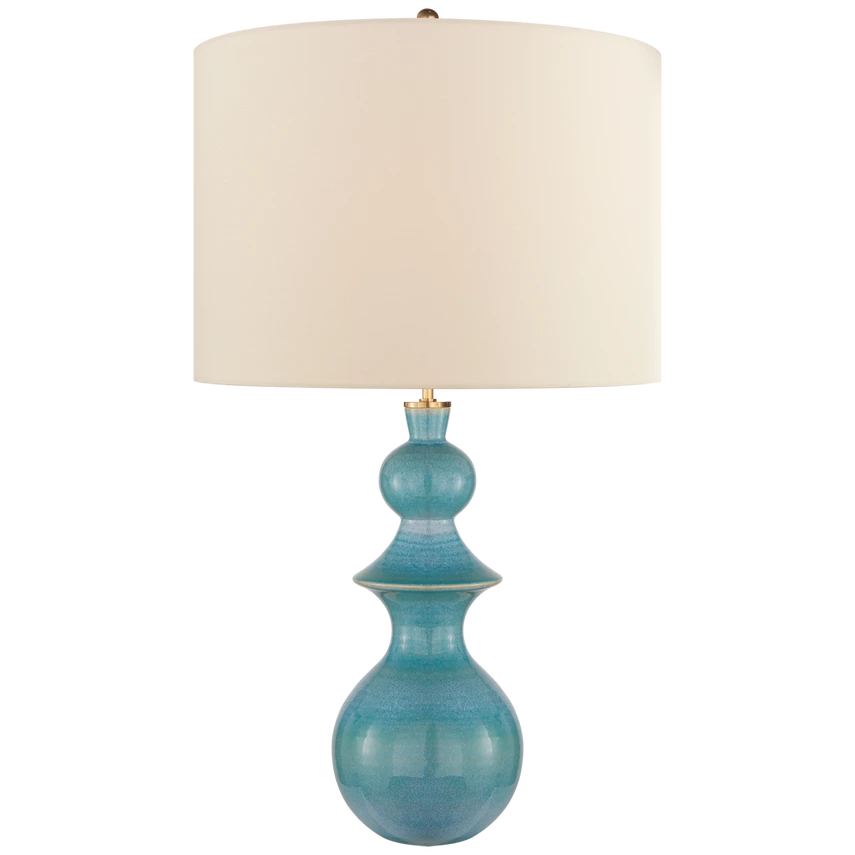 Saxon Large Table Lamp with Cream Linen Shade