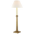 Swedish Column Buffet Lamp with Linen Shade
