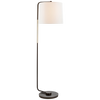 Swing Articulating Floor Lamp in Soft Silver with Linen Shade
