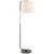 Swing Articulating Floor Lamp in Soft Silver with Linen Shade