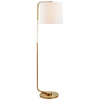 Swing Articulating Floor Lamp in Soft Silver with Linen Shade