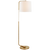 Swing Articulating Floor Lamp in Soft Silver with Linen Shade