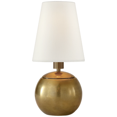 Terri Tiny Round Accent Lamp with Linen Shade