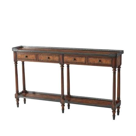 The Louis XVI Leather Console Table