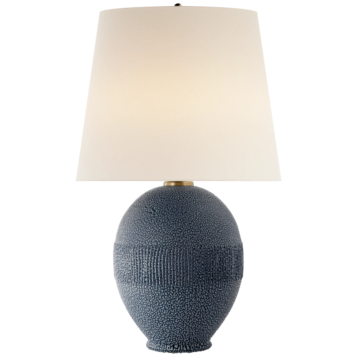 Toulon Table Lamp in Volcanic Ivory with Linen Shade