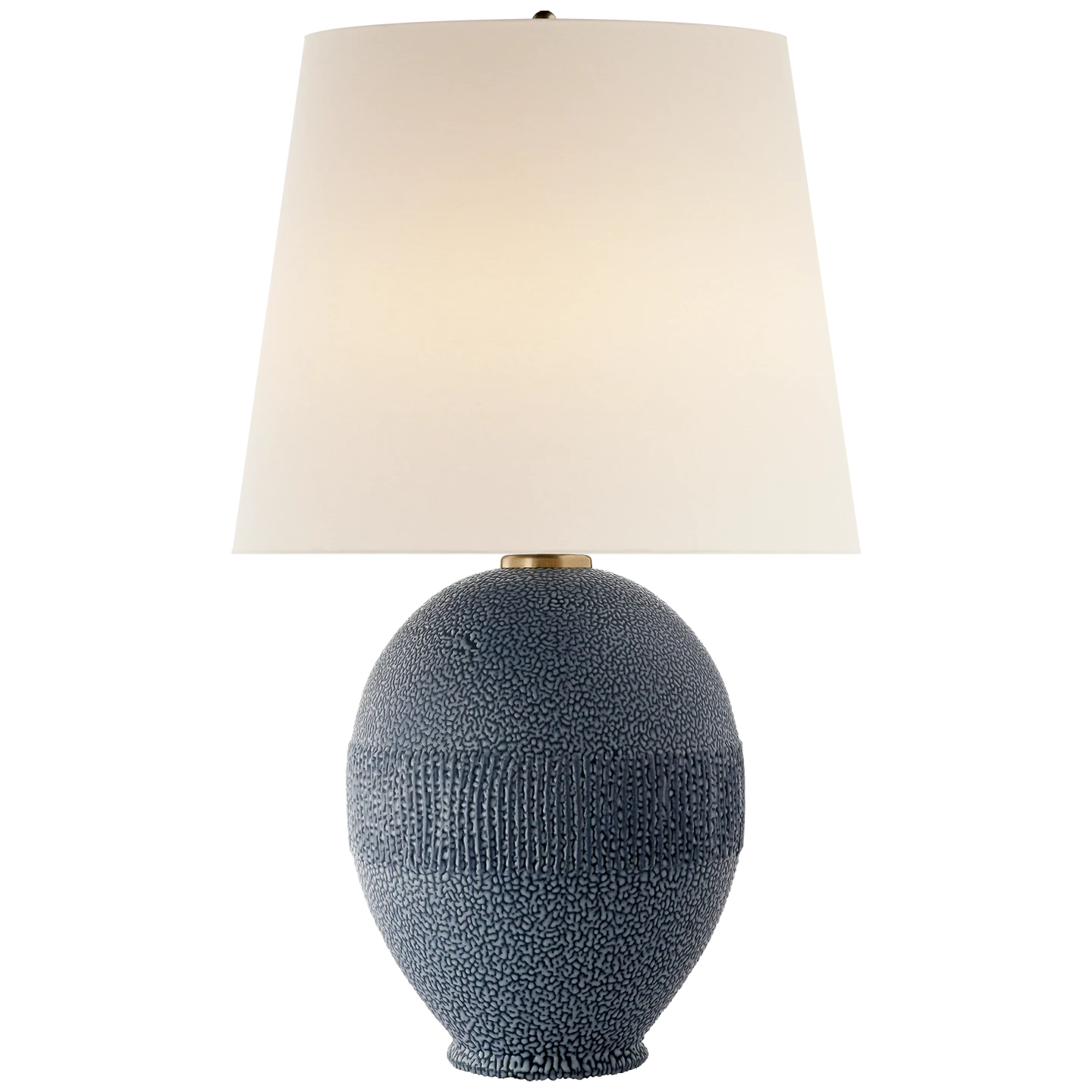 Toulon Table Lamp in Volcanic Ivory with Linen Shade