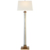 Wright Large Floor Lamp in Gilded Iron with Linen Shade