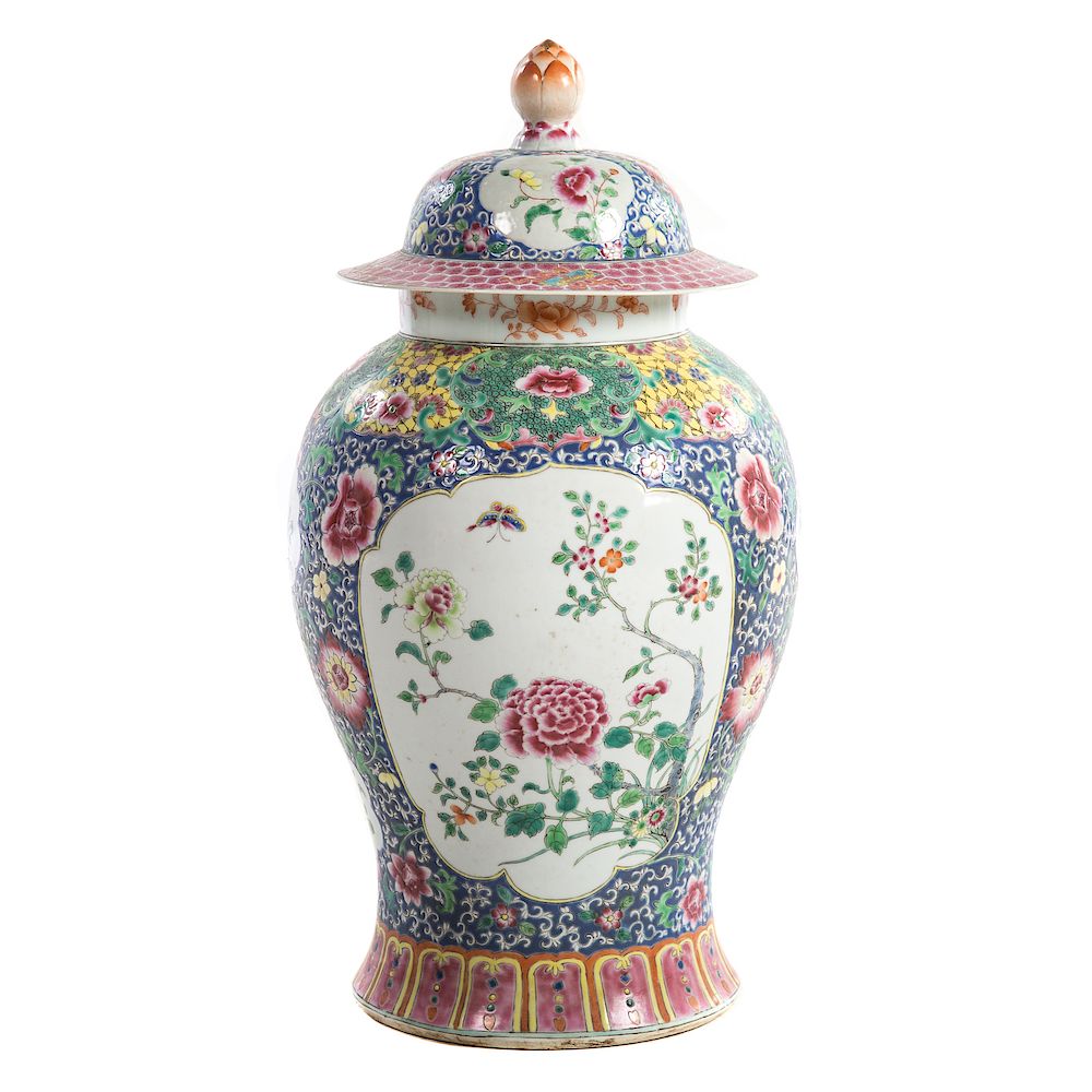 Gorgeous Hand Decorated Large Scale Jar with Lid - Salisbury & Manus