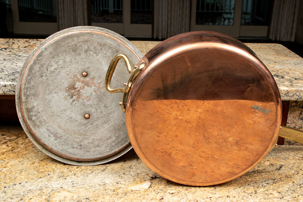 Vintage Copper Skillet with Lid - Salisbury & Manus
