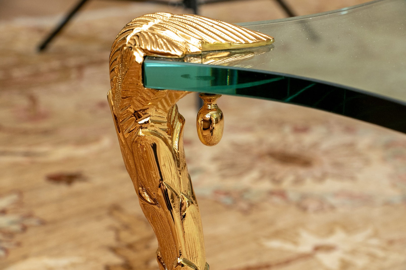 Stunning Maison Bagues Gilt Bronze Coffee Table with Glass Top - Salisbury & Manus