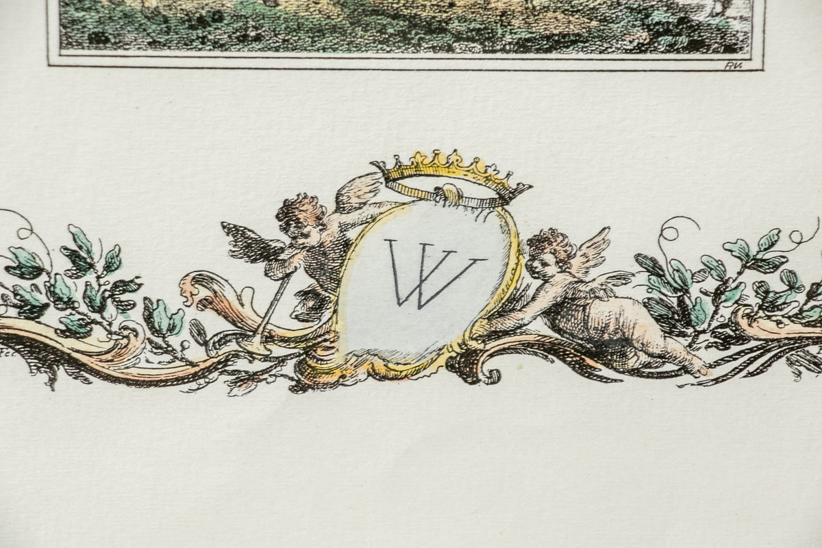 Pair of Italian Hand Colored Prints in Custom Frames - Salisbury & Manus