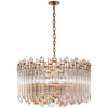 Adele Large Wide Drum Chandelier in Hand-Rubbed Antique Brass with Clear Acrylic - Salisbury & Manus