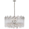 Adele Large Wide Drum Chandelier in Polished Nickel with Clear Acrylic - Salisbury & Manus