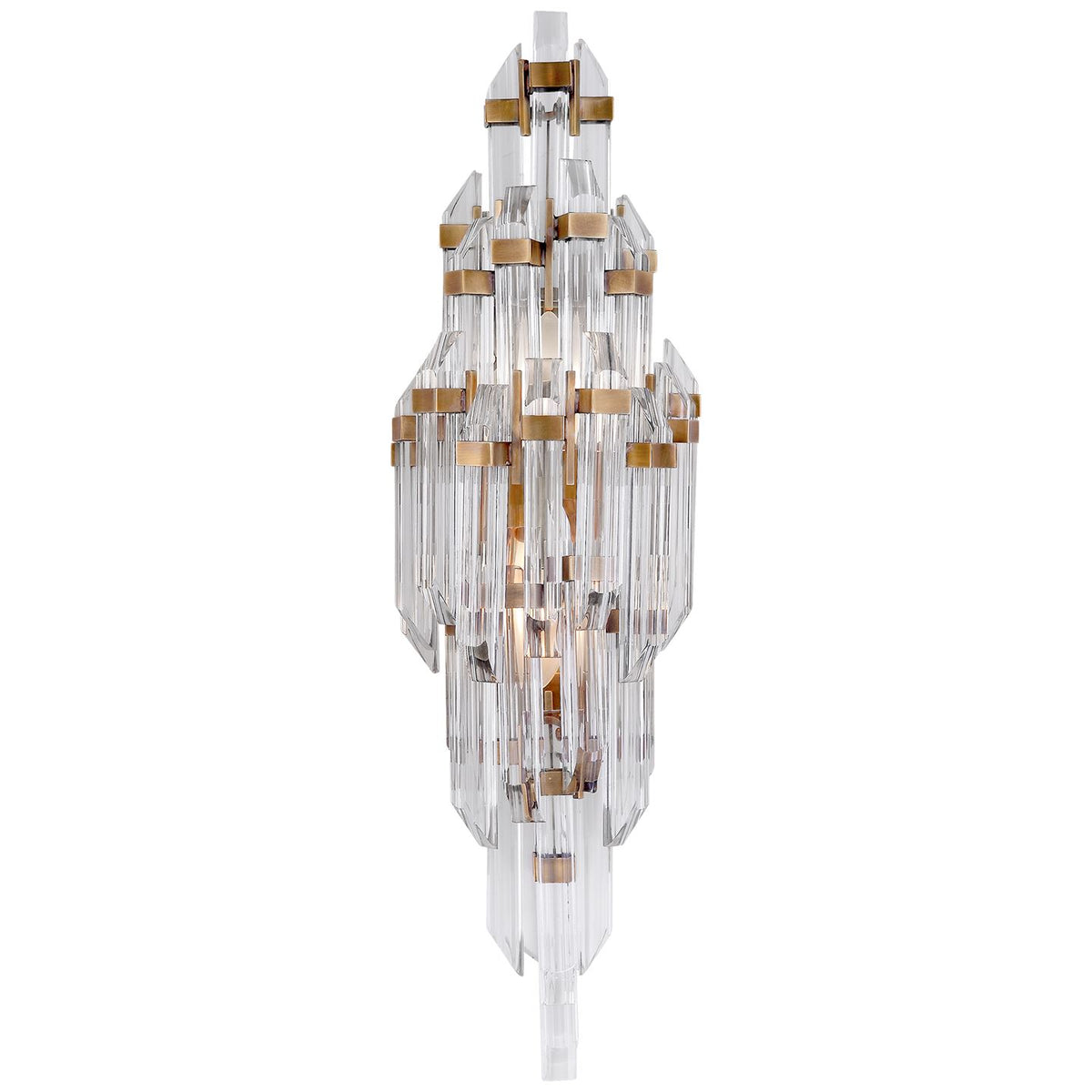 Adele Small Sconce in Hand-Rubbed Antique Brass with Clear Acrylic - Salisbury &amp; Manus