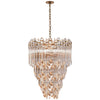 Adele Three-Tier Waterfall Chandelier in Hand-Rubbed Antique Brass with Clear Acrylic - Salisbury & Manus