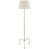 Albert Petite Tri-Leg Floor Lamp in Gilded Iron with Natural Percale Shade