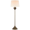 Alberto Large Floor Lamp in Antique Bronze Leaf with Linen Shade