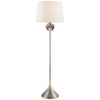 Alberto Large Floor Lamp in Burnished Silver Leaf with Linen Shade - Salisbury & Manus
