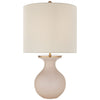 Albie Small Desk Lamp in Blush with Cream Linen Shade - Salisbury & Manus