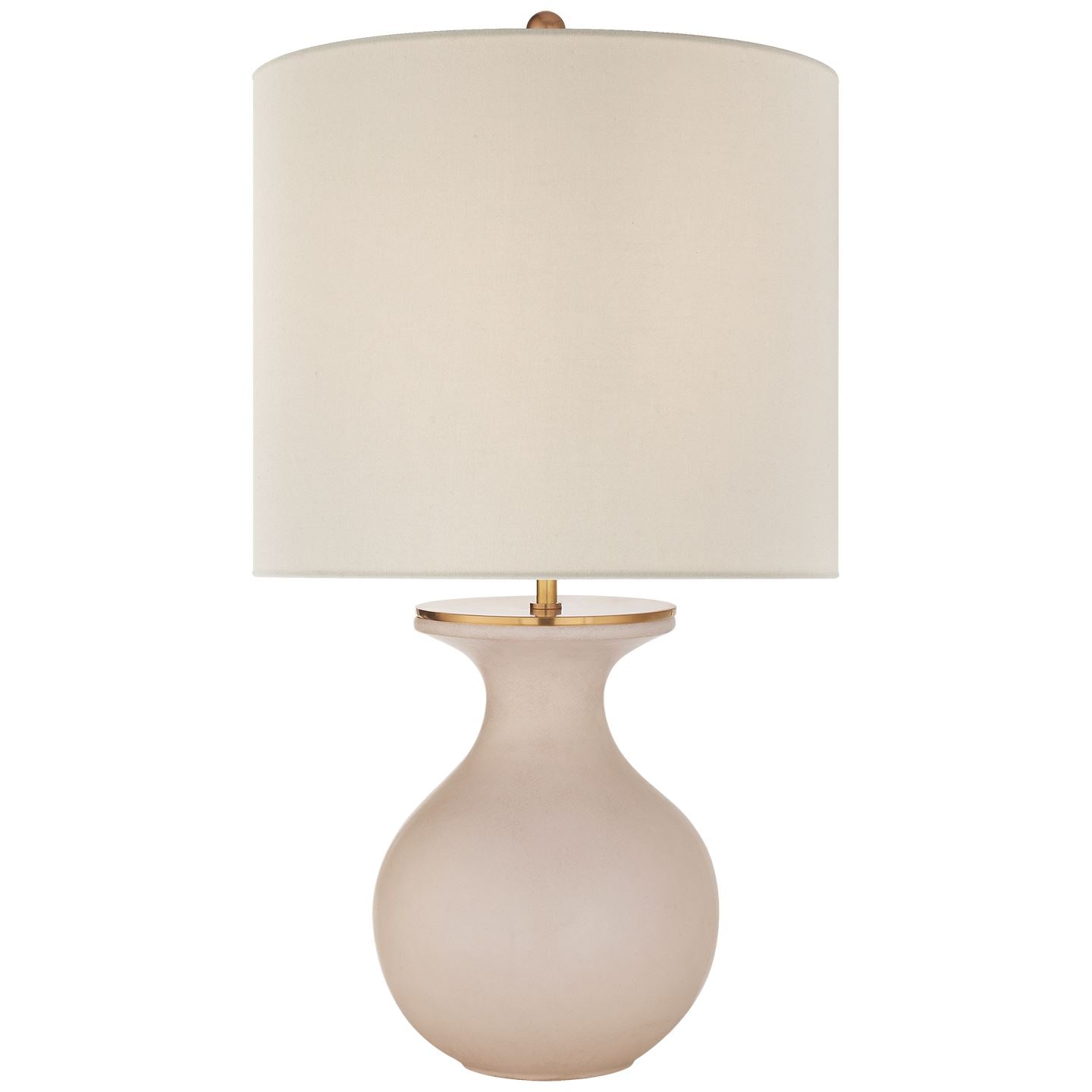 Albie Small Desk Lamp in Blush with Cream Linen Shade - Salisbury & Manus