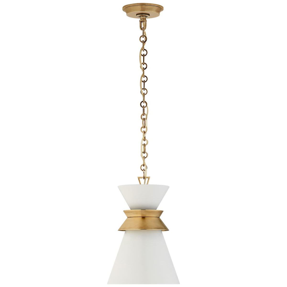 ALBORG SMALL- BURNISHED BRASS W/ MATTE WHITE SHADE - Salisbury &amp; Manus