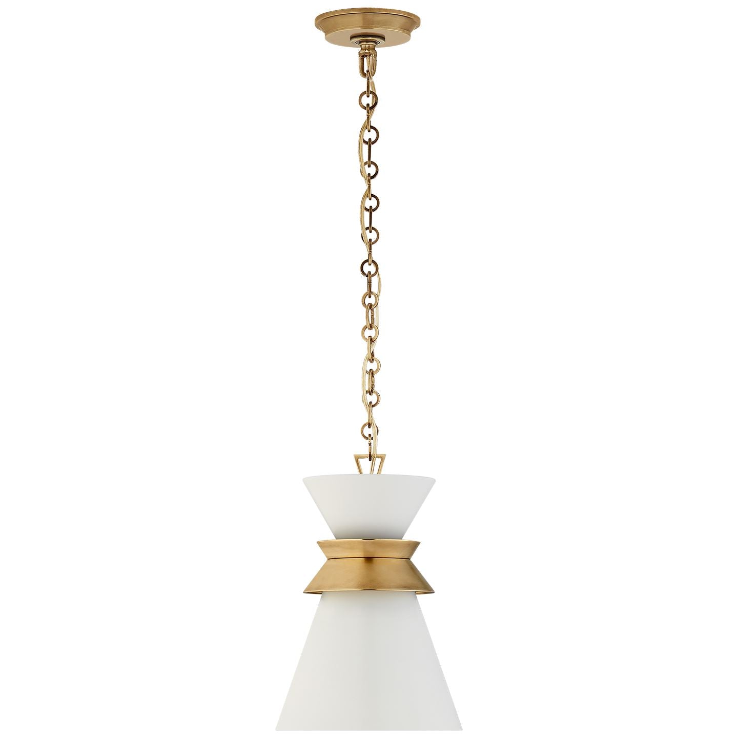 ALBORG SMALL- BURNISHED BRASS W/ MATTE WHITE SHADE - Salisbury & Manus