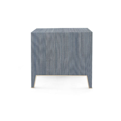 ALEXANDER 3-DRAWER SIDE TABLE, COLONIAL BLUE SHIMMER