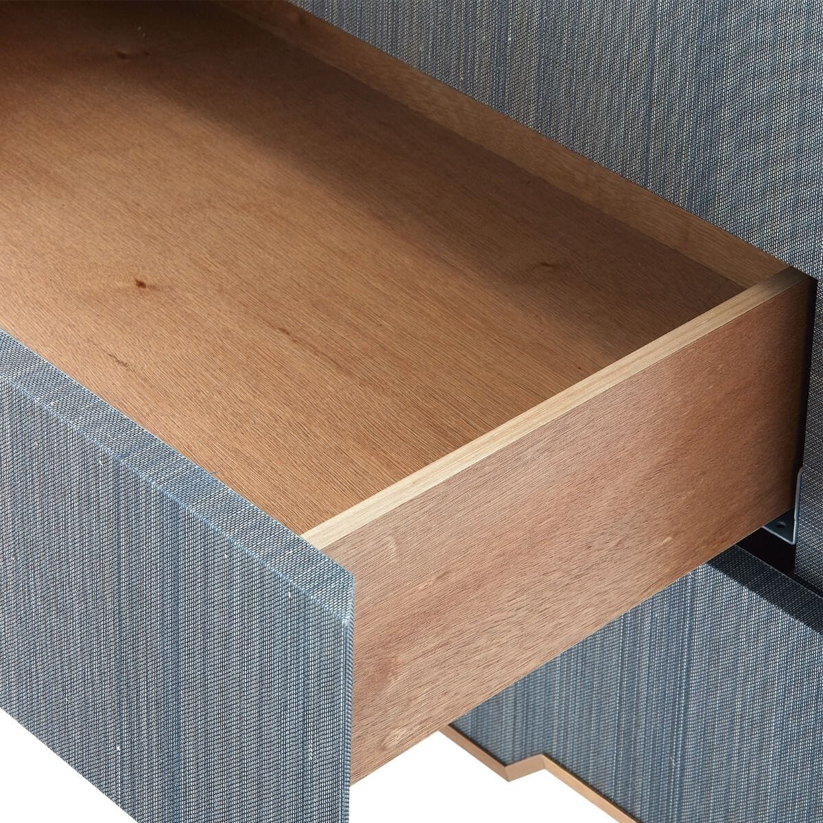 ALEXANDER 3-DRAWER SIDE TABLE, COLONIAL BLUE SHIMMER