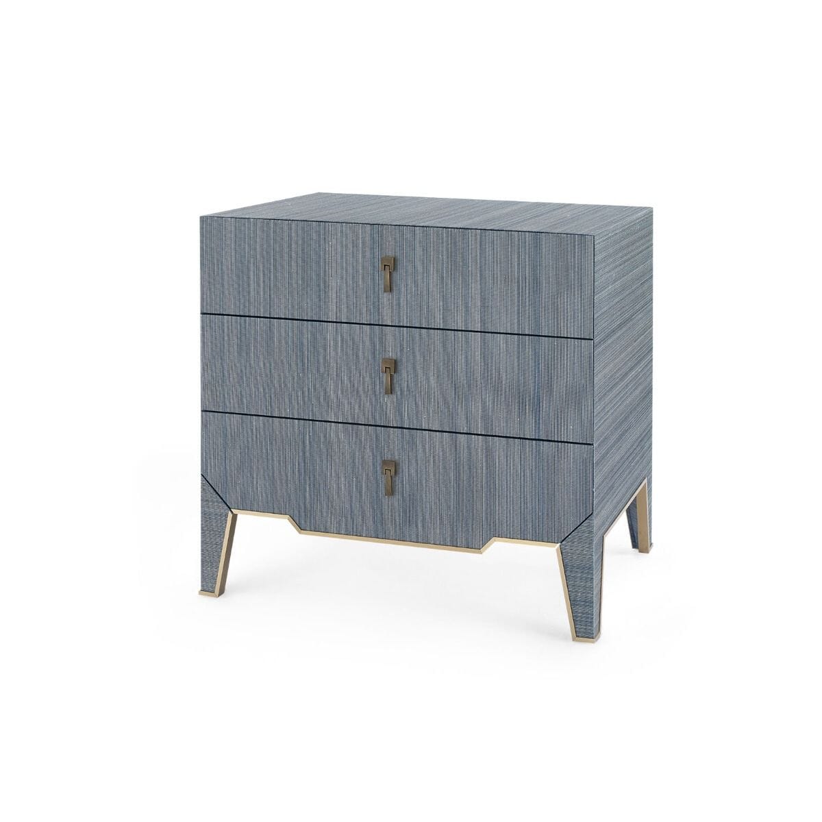 ALEXANDER 3-DRAWER SIDE TABLE, COLONIAL BLUE SHIMMER