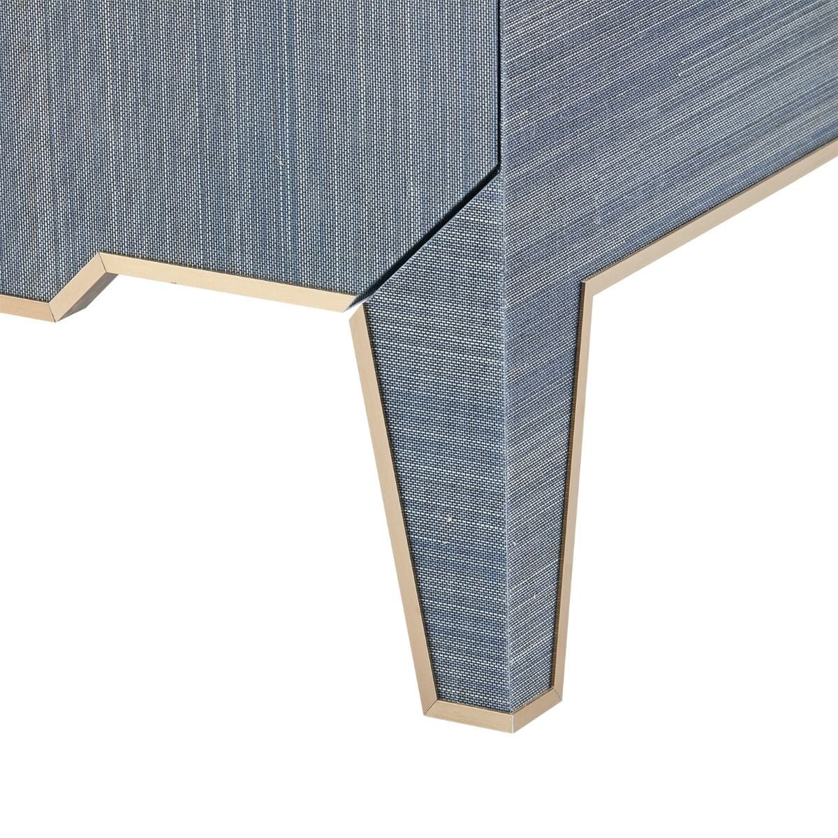 ALEXANDER 3-DRAWER SIDE TABLE, COLONIAL BLUE SHIMMER