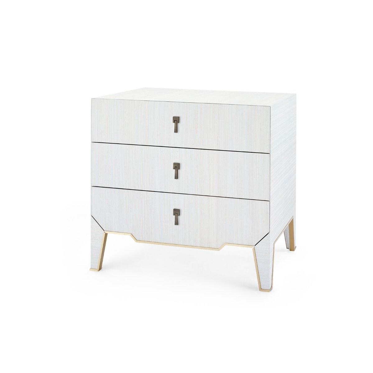 ALEXANDER 3-DRAWER SIDE TABLE, PLATINUM SHIMMER