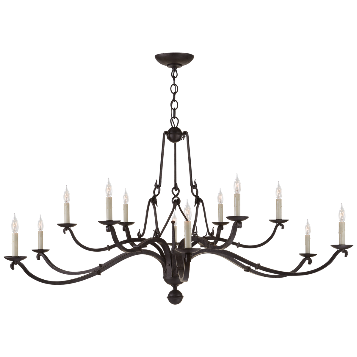 Allegra Large Two-Tiered Chandelier in Aged Iron